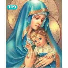 Haft Diamentowy Maryja Matka Boska z dzieciątkiem Mozaika Diamond Paiting