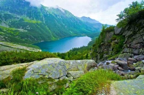 HAFT DIAMENTOWY MOZAIKA DUŻE GÓRY MORSKIE OKO 5D