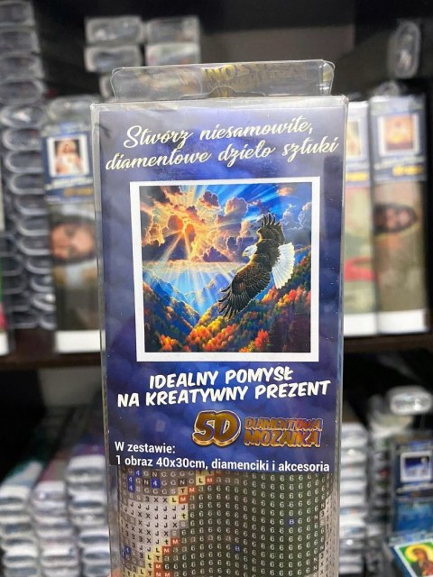 [30x40] HAFT DIAMENTOWY PTAK ORZEŁ ZACHÓD SŁOŃCA CHMURY 5D