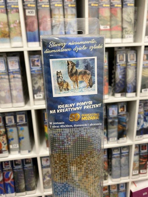 HAFT DIAMENTOWY WILKI ZIMA ŚNIEG WILK ZESTAW 5D