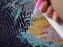 (30x40) Haft Diamentowy Mozaika Diamond Painting Kwiaty Róże Róża Kawa