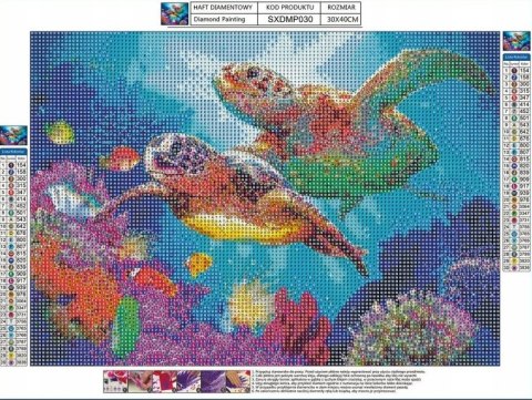 HAFT DIAMENTOWY ZÓŁWIE RYBY OCEAN WODA MOZAIKA 5D