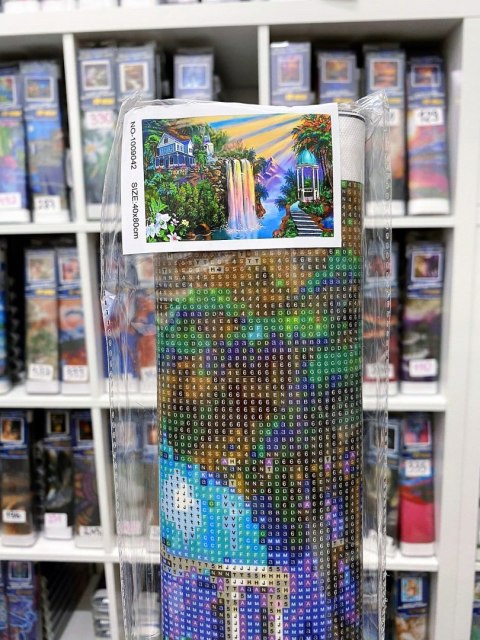 DUŻY HAFT DIAMENTOWY WODOSPAD KWIATY DIAMOND PAITING MOZAIKA DUŻY HAFT DIAMENTOWY WODOSPAD KWIATY DIAMOND PAITING MOZAIKA