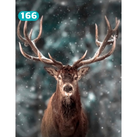 HAFT DIAMENTOWY JELEŃ ZIMA ŚNIEG MOZAIKA ZESTAW 5D