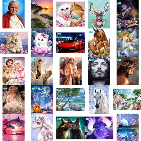 (30x40) Haft Diamentowy Koń Konie Zwierzęta Mozaika Diamond Painting Zestaw