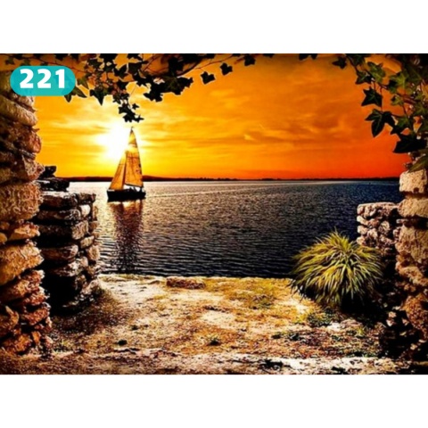 HAFT DIAMENTOWY KRAJOBRAZ WIDOKI ZACHÓD MOZAIKA 5D