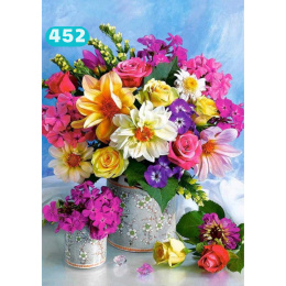 (30x40) Haft Diamentowy Kwiaty W Wazonie Mozaika Diamond Painting Zestaw