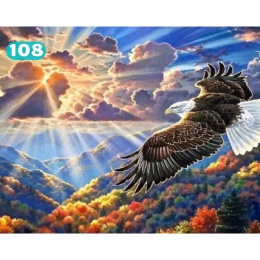 [30x40] HAFT DIAMENTOWY PTAK ORZEŁ ZACHÓD SŁOŃCA CHMURY 5D