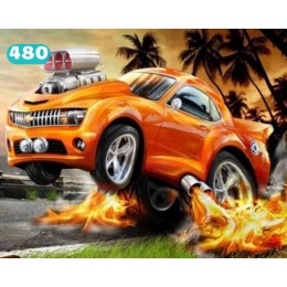 HAFT DIAMENTOWY SAMOCHÓD WYŚCIGOWY OGIEŃ ZESTAW 5D