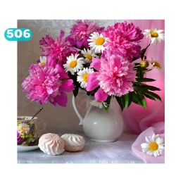 HAFT DIAMENTOWY KWIATY WAZON MOZAIKA ZESTAW 5D