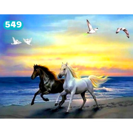 HAFT DIAMENTOWY KONIE W GALOPIE KOŃ DIAMOND PAITING 30X40 ZESTAW 5D