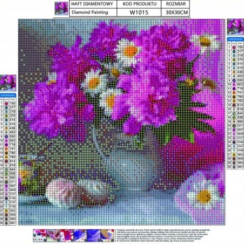 HAFT DIAMENTOWY KWIATY WAZON MOZAIKA ZESTAW 5D