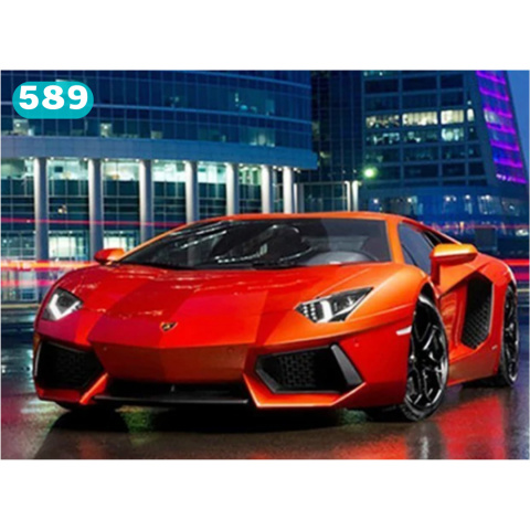 HAFT DIAMENTOWY AUTO CZERWONE SAMOCHÓD LAMBO MOZAIKA DIAMOND PAITING 5D