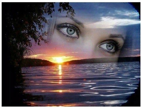 HAFT DIAMENTOWY KOBIETA KRAJOBRAZ JEZIORO OCZY MOZAIKA DIAMOND PAITING 5D