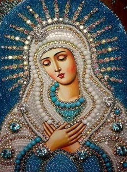 HAFT DIAMENTOWY MARYJA DUŻE KORALE 7D MANDALE DUŻE DIAMENTY SPECJALNE 5D
