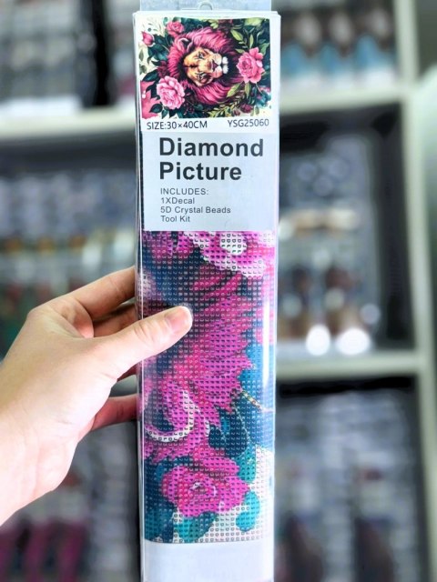 Haft Diamentowy Lew Kwiaty Mozaika Diamond Paiting Zestaw Kreatywny 30x40cm Haft Diamentowy Lew Kwiaty Mozaika Diamond Paiting Zestaw Kreatywny 30x40cm