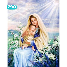 (30x40) Haft Diamentowy Maryja Matka Boska z Dzieciątkiem Mozaika Diamond Paiting