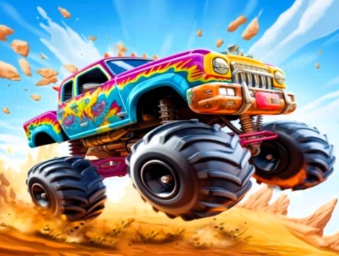 Haft Diamentowy Auto Samochód MonsterTruck Mozaika Diamond Paiting Zestaw
