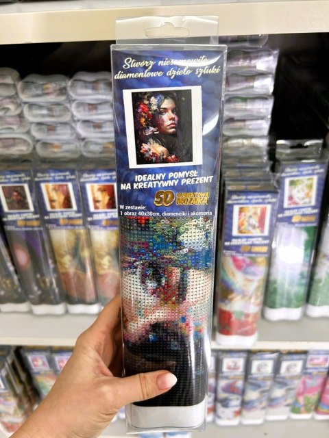 Haft Diamentowy Kobieta Dziewczyna Kwiaty Diamond Paiting Mozaika Zestaw 5D