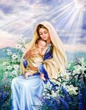 Haft Diamentowy Maryja Matka Boska z Dzieciątkiem Mozaika Diamond Paiting