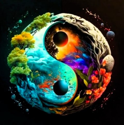 Haft Diamentowy Yin Yang Energia Mozaika Diamond Paiting Zestaw 30x40cm