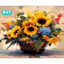 Haft Diamentowy Słoneczniki Kwiaty W Wazonie Diamond Painting Mozaika 5D