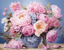 Haft Diamentowy Kwiaty Piwonie Diamond Painting Mozaika Zestaw Kreatywny 5D