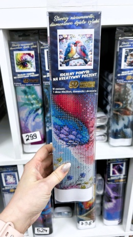 Haft Diamentowy Ptaki Papugi Kwiaty Mozaika Diamond Painting Zestaw