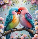 Haft Diamentowy Ptaki Papugi Kwiaty Mozaika Diamond Painting Zestaw