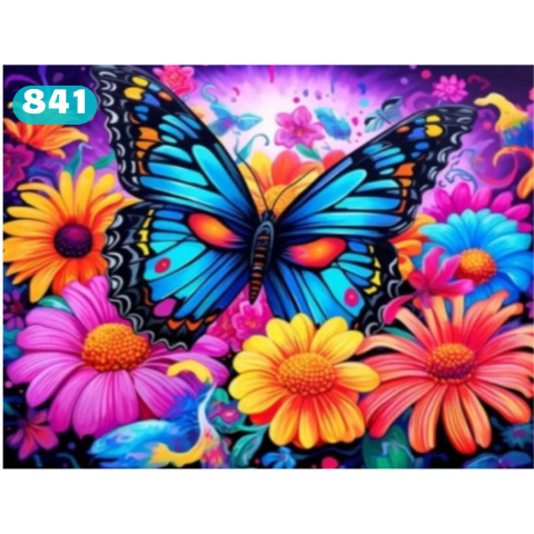 Haft Diamentowy Motyl Kwiaty Diamond Painting Mozaika Zestaw Kreatywny