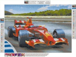 Haft Diamentowy Mozaika Diamond Painting Wyścigówka Formuła F1 Wyścig