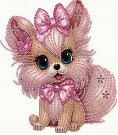 Mandala 7D Haft Diamentowy Na Ramie Na Płótnie Piesek