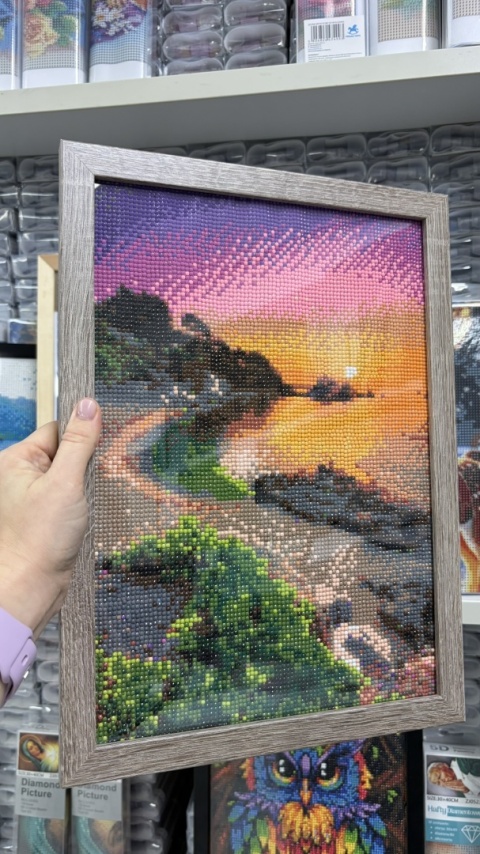 30x40 Brązowa Ramka Sonoma Idealnie Dopasowana Do Haftu Diamentowego Diamond Painting Mozaika