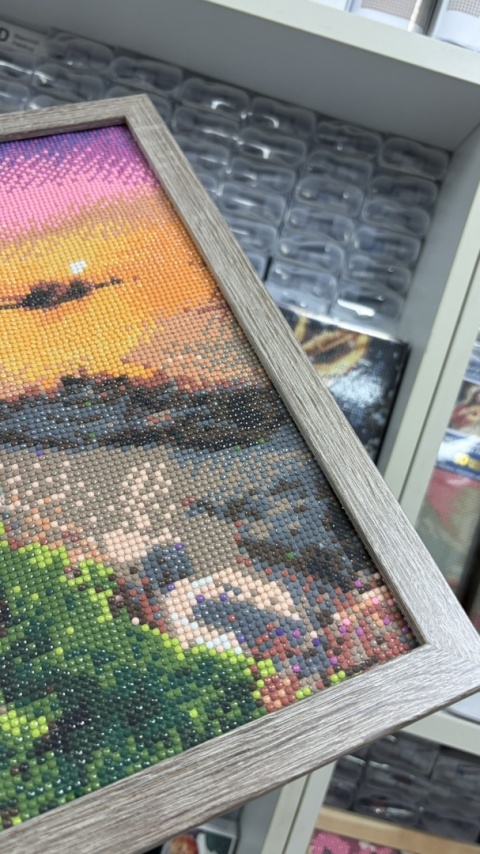 30x40 Brązowa Ramka Sonoma Idealnie Dopasowana Do Haftu Diamentowego Diamond Painting Mozaika