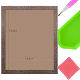 30x40 Brązowa Ramka Sonoma Idealnie Dopasowana Do Haftu Diamentowego Diamond Painting Mozaika