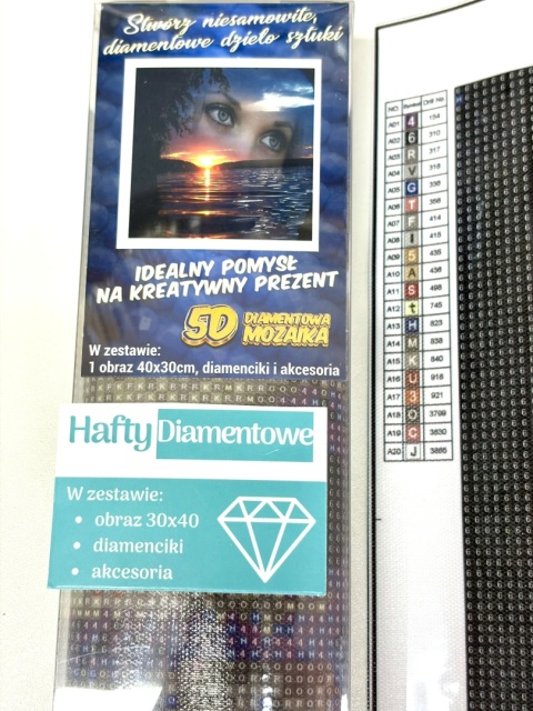 Haft Diamentowy Mozaika Diamond Painting Oczy Krajobraz Jezioro Morze