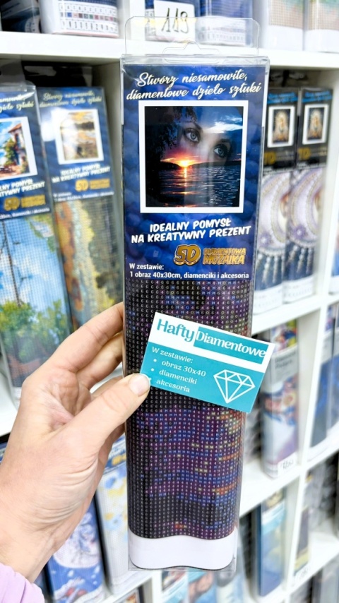 Haft Diamentowy Mozaika Diamond Painting Oczy Krajobraz Jezioro Morze