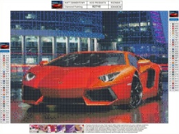 Haft Diamentowy Auto Samochód Czerwony Lambo Mozaika Diamond Painting Zestaw 5D