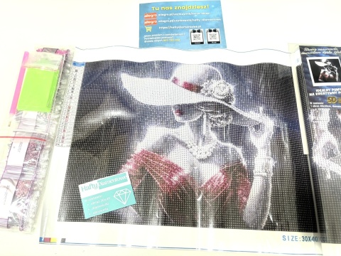 Haft Diamentowy Dama Kobieta W Kapeluszu Mozaika Diamond Painting Zestaw