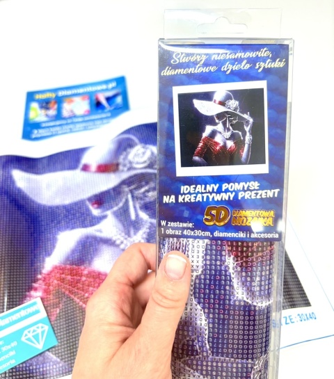 Haft Diamentowy Dama Kobieta W Kapeluszu Mozaika Diamond Painting Zestaw