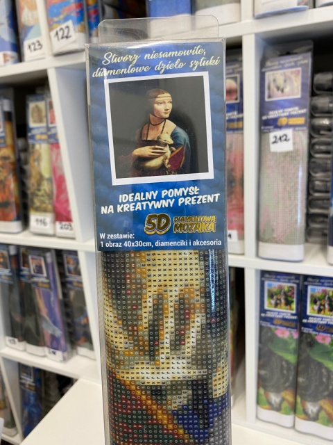 Haft Diamentowy Diamond Painting Dama z Gronostajem Łasiczką Leonardo da Vinci