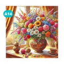 (30x40) Haft Diamentowy Diamond Painting Kwiaty Wazon Bukiet Lato Słoneczniki