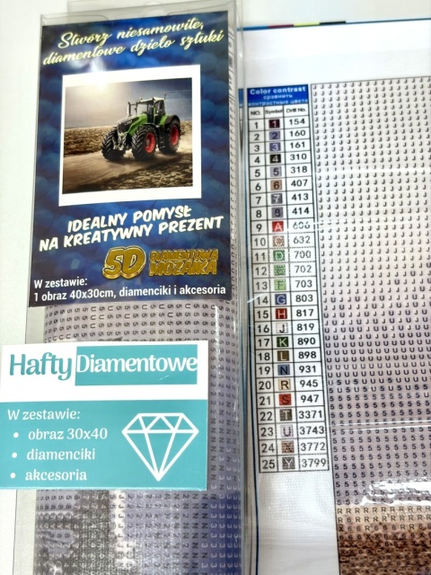 Haft Diamentowy Diamond Painting Malowanie Diamentowe Mozaika Traktor Ciągnik Farma