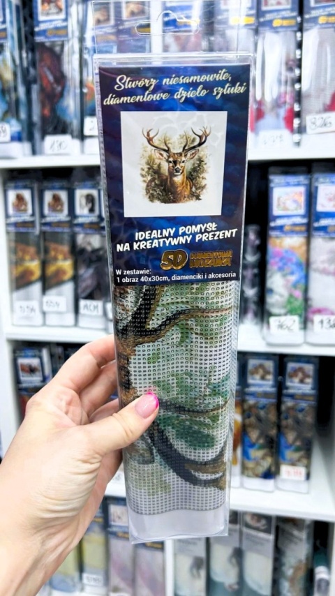 Haft Diamentowy Diamond Painting Mozaika Jeleń Jelonek Las