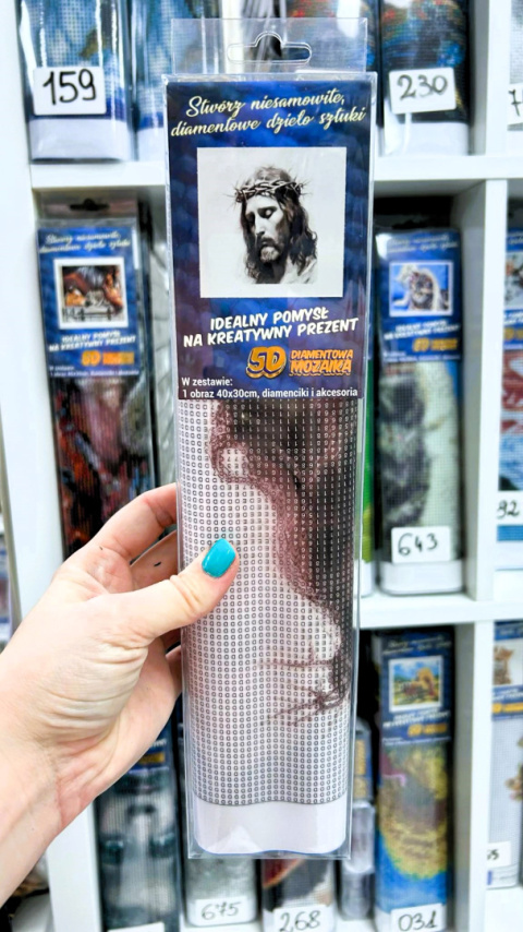 Haft Diamentowy Diamond Painting Mozaika Jezus w Ciernistej Koronie Religia