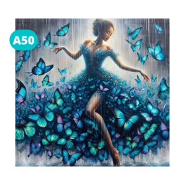 Haft Diamentowy Diamond Painting Mozaika Kobieta Motyl Motyle Taniec