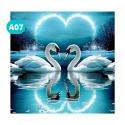 Haft Diamentowy Diamond Painting Mozaika Łabędź Łabędzie Jezioro Nocą