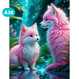 Haft Diamentowy Diamond Painting Mozaika Lis Liski Fantasy Galaxy dla Dzieci