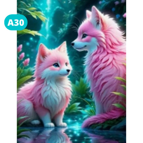 Haft Diamentowy Diamond Painting Mozaika Lis Liski Fantasy Galaxy dla Dzieci