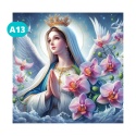 Haft Diamentowy Diamond Painting Mozaika Maryja Kwiaty Modlitwa Boska